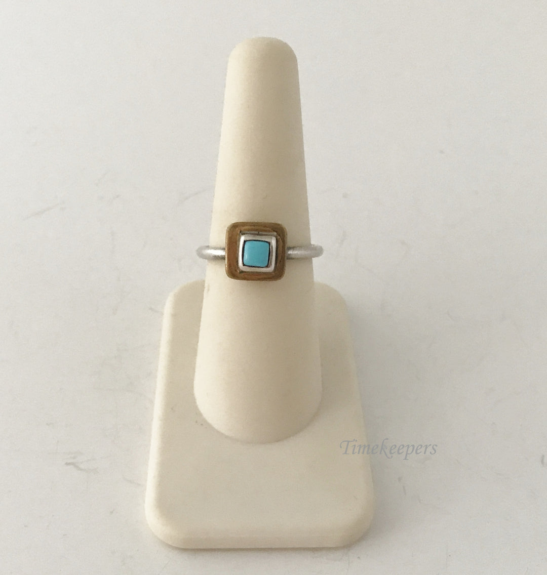 e487 Vintage Elegant Sterling Silver Blue Turquoise Ring Size 7