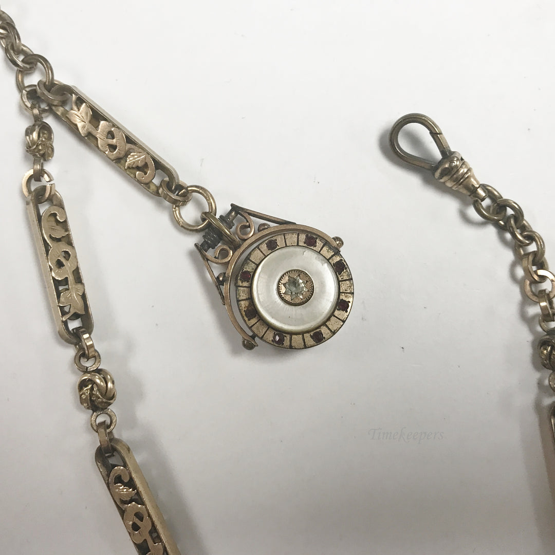 e531 Antique Gold Filled Vest Pocket Watch Filigree Chain Locket Pendant