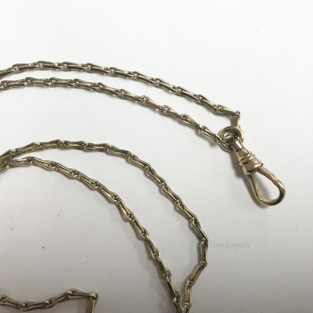 e567 Antique Gold Filled Pendant Pocket Watch Chain Necklace & Spring Clasp