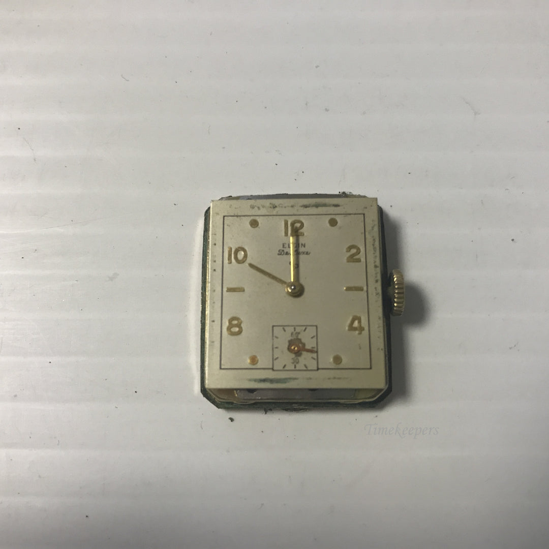 e608 Vintage Elgin De Luxe Gold Tone Hand-Winding 17J Men's Wrist Watch