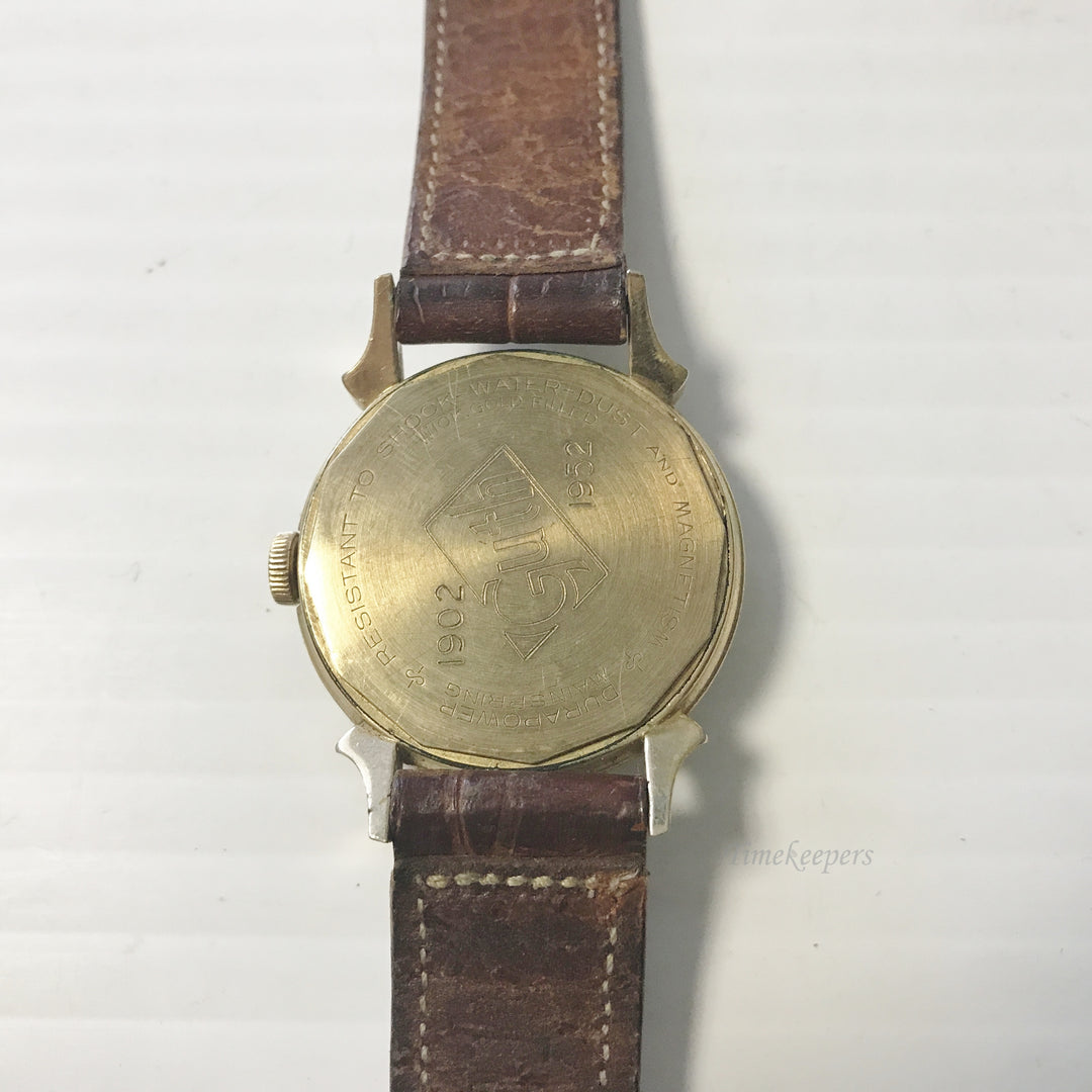 e625 Vintage Authentic Elgin De Luxe 10K GF Mechanical Men's Wrist Watch
