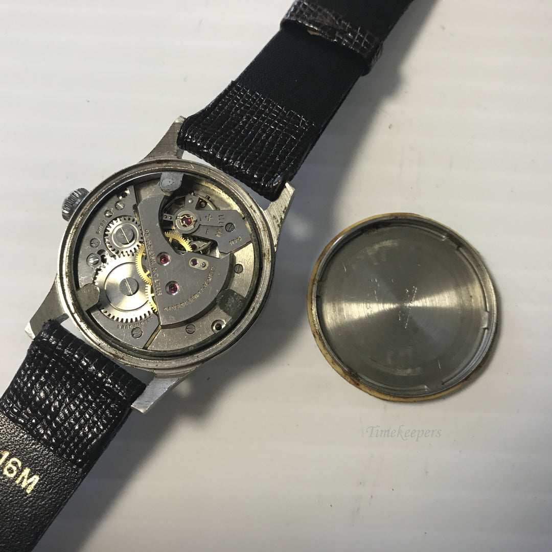 e648 Vintage Hilton Incabloc Mechanical Stainless Steel Men's Wrist Watch