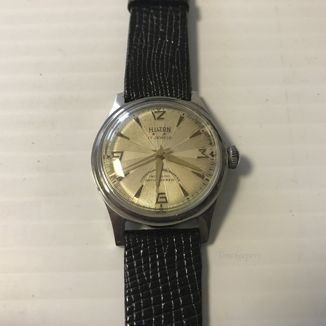 e648 Vintage Hilton Incabloc Mechanical Stainless Steel Men's Wrist Watch