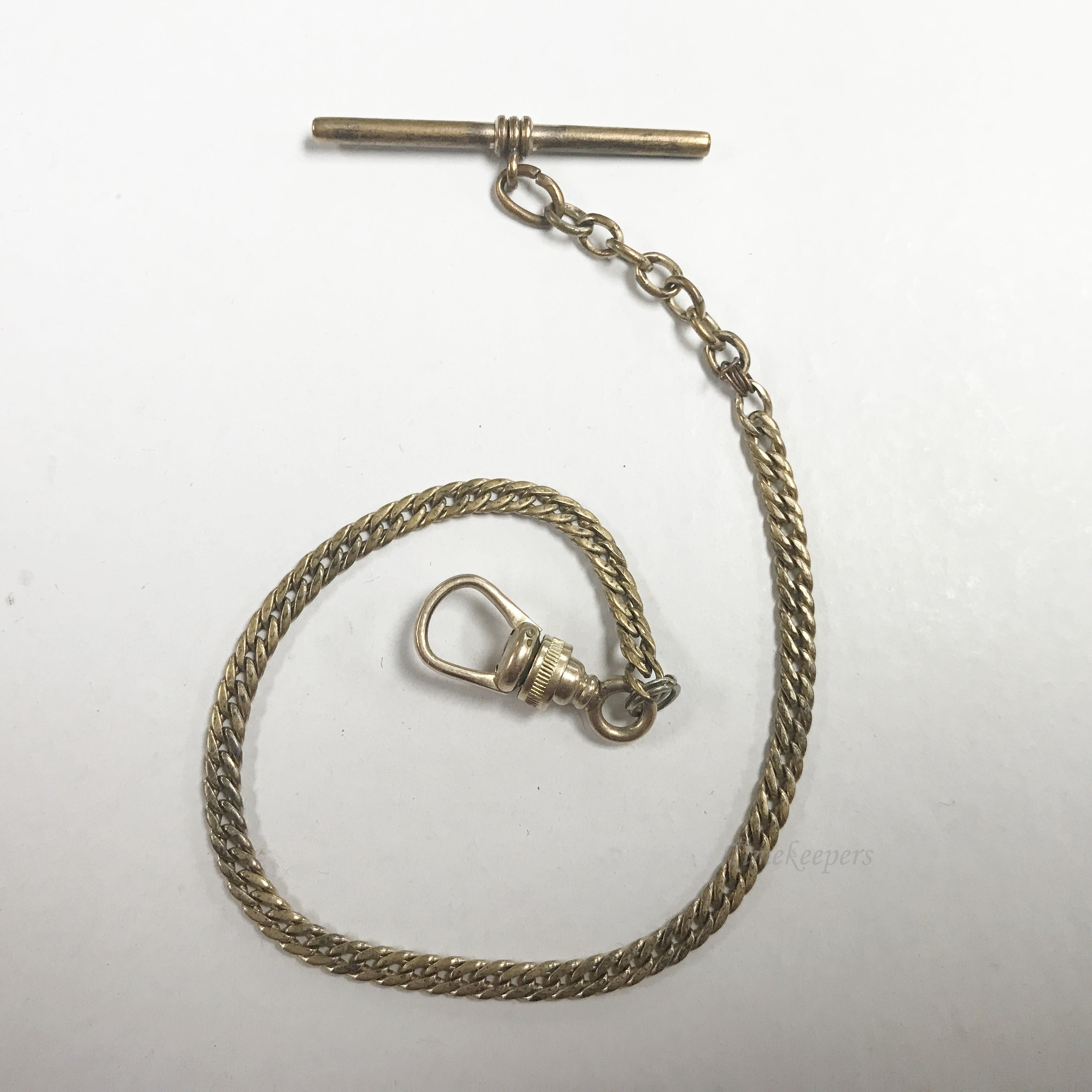 Victorian Vest Length Watch Chain, Rolled Gold, Intaglio Locket, - Ruby Lane