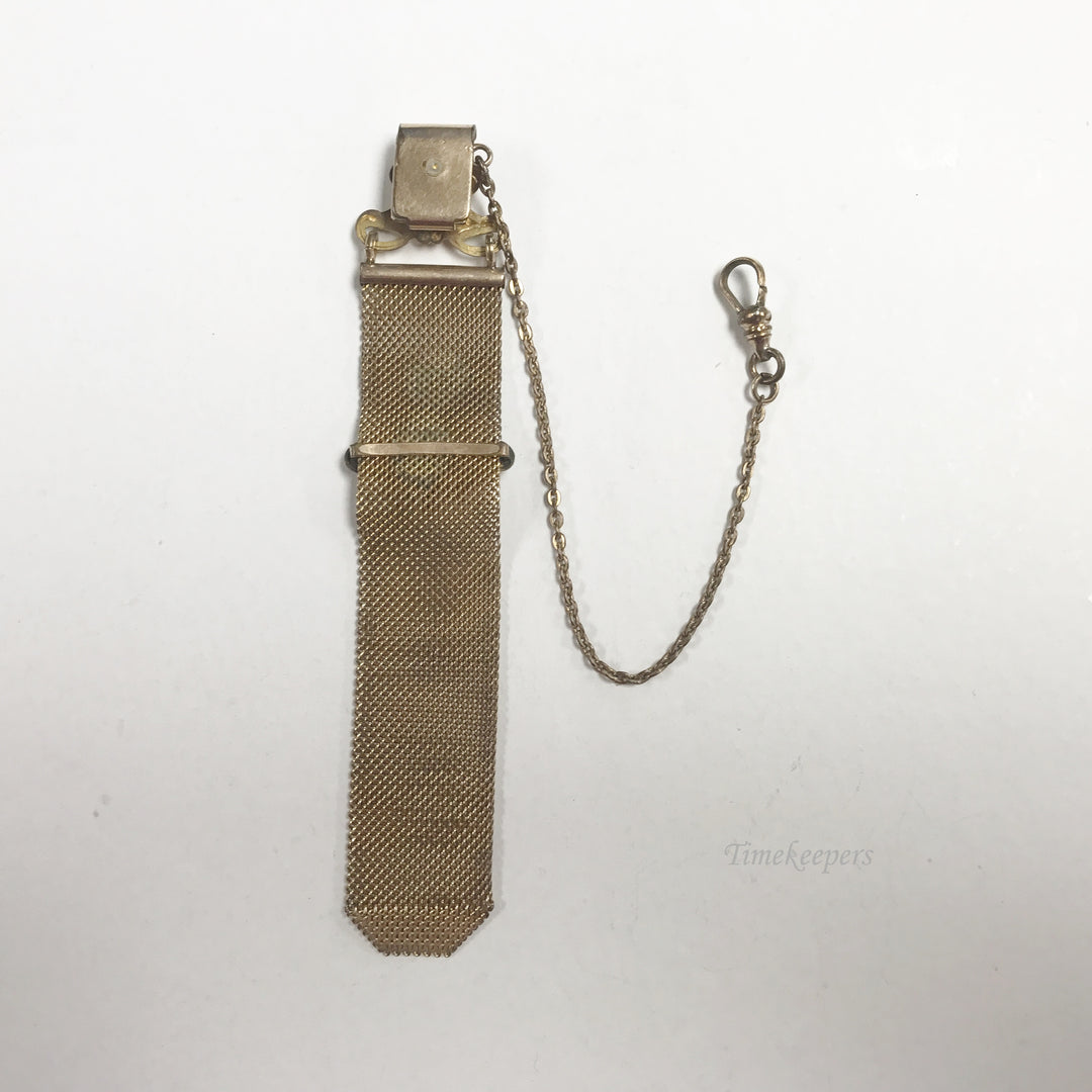 e718 Antique Gold Filled Mesh Fob Vest Pocket Watch Chain with Slide