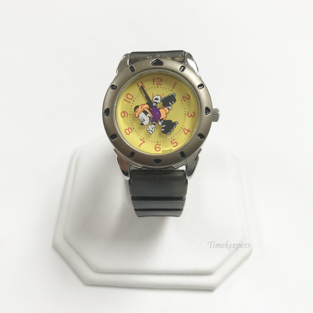 e784 Vintage Disney Mickey Mouse Jaz Quartz Japan Mov't Stainless Wrist Watch