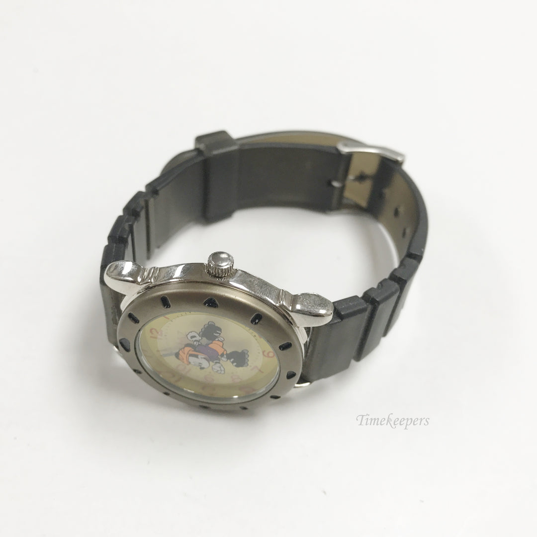 e784 Vintage Disney Mickey Mouse Jaz Quartz Japan Mov't Stainless Wrist Watch