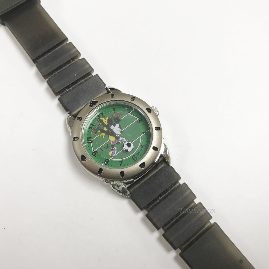e786 Vintage Disney Mickey Mouse Jaz Quartz Japan Mov't Stainless Wrist Watch