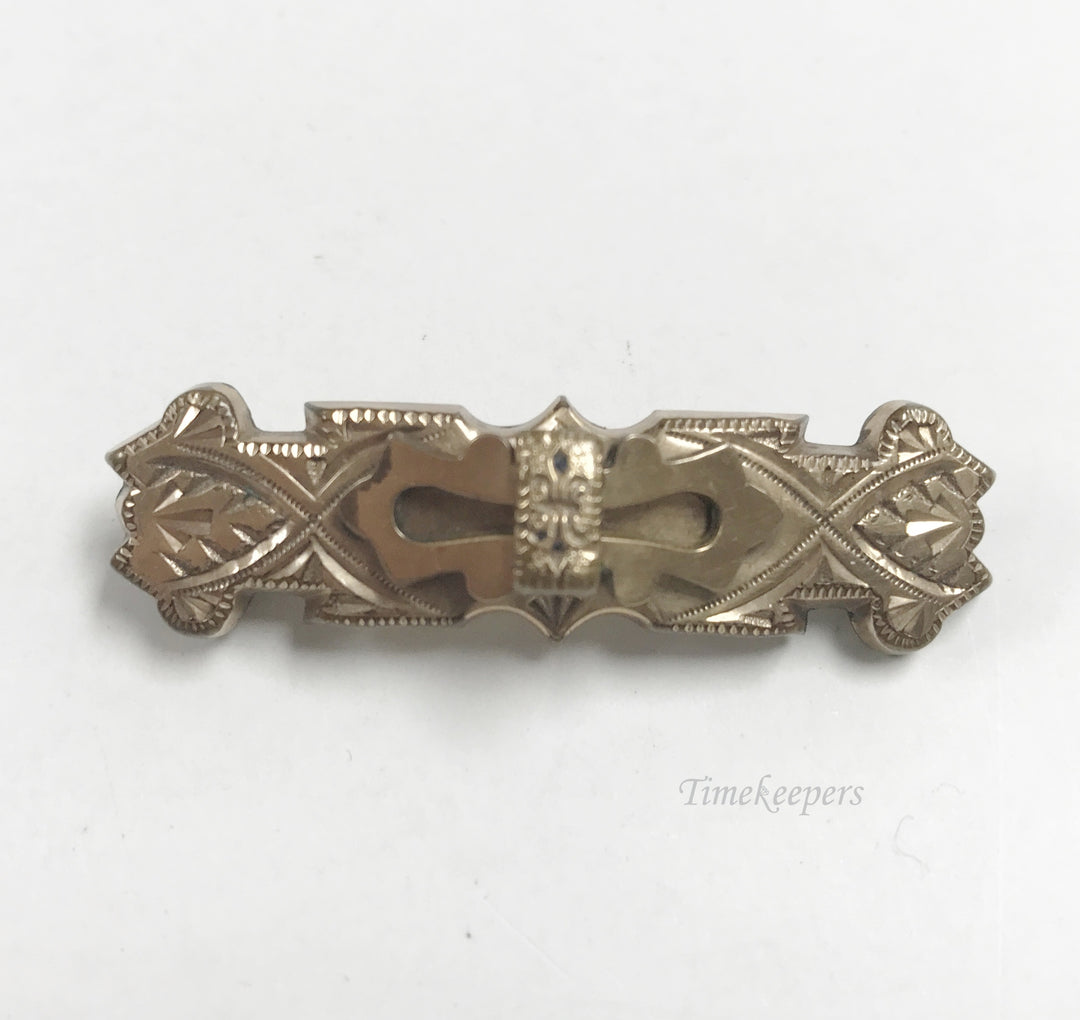 e801 Vintage Unique Gold Filled Embossed Pin Brooch