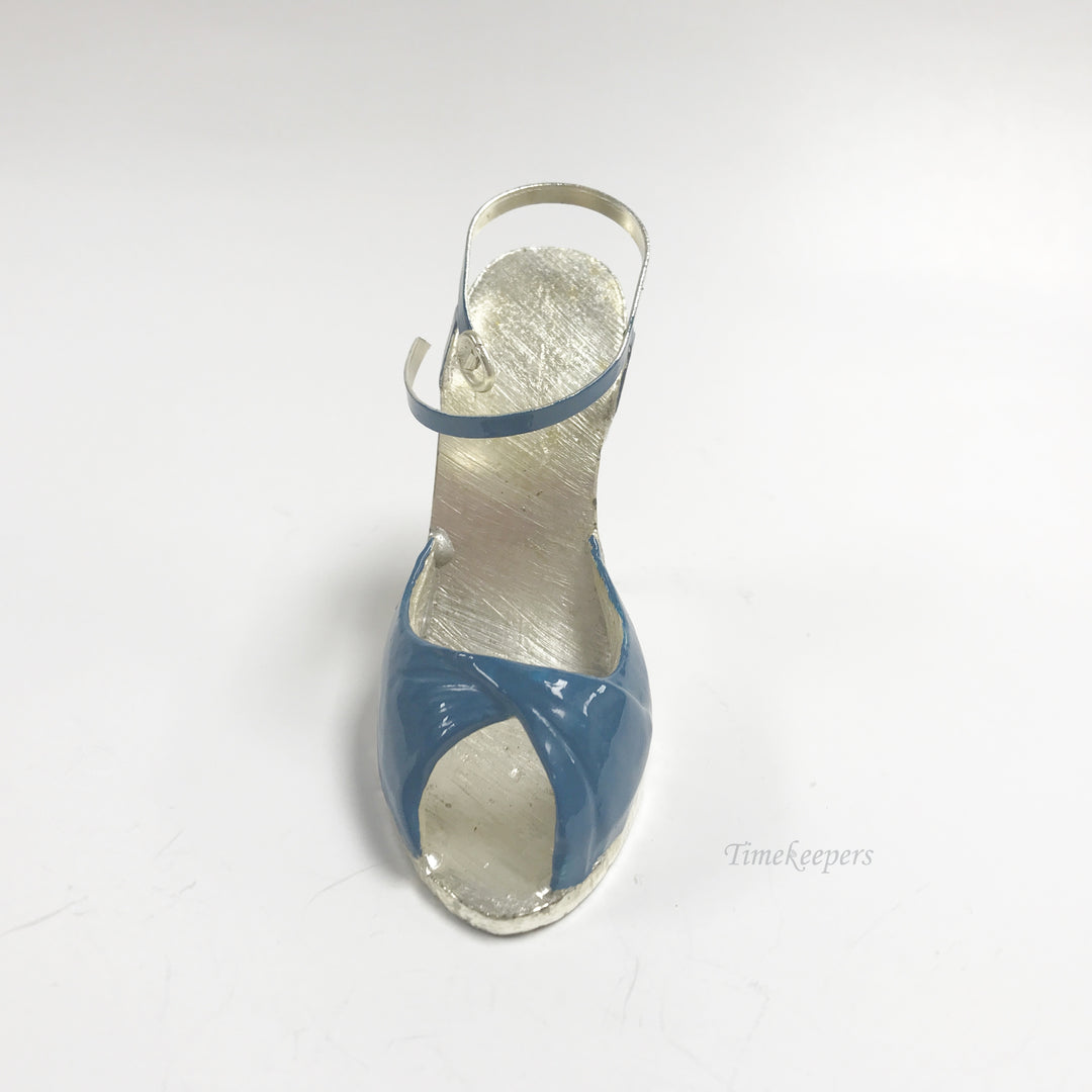e844 Vintage Decorative Collectible Miniature Metal Shoe Sandal Heel