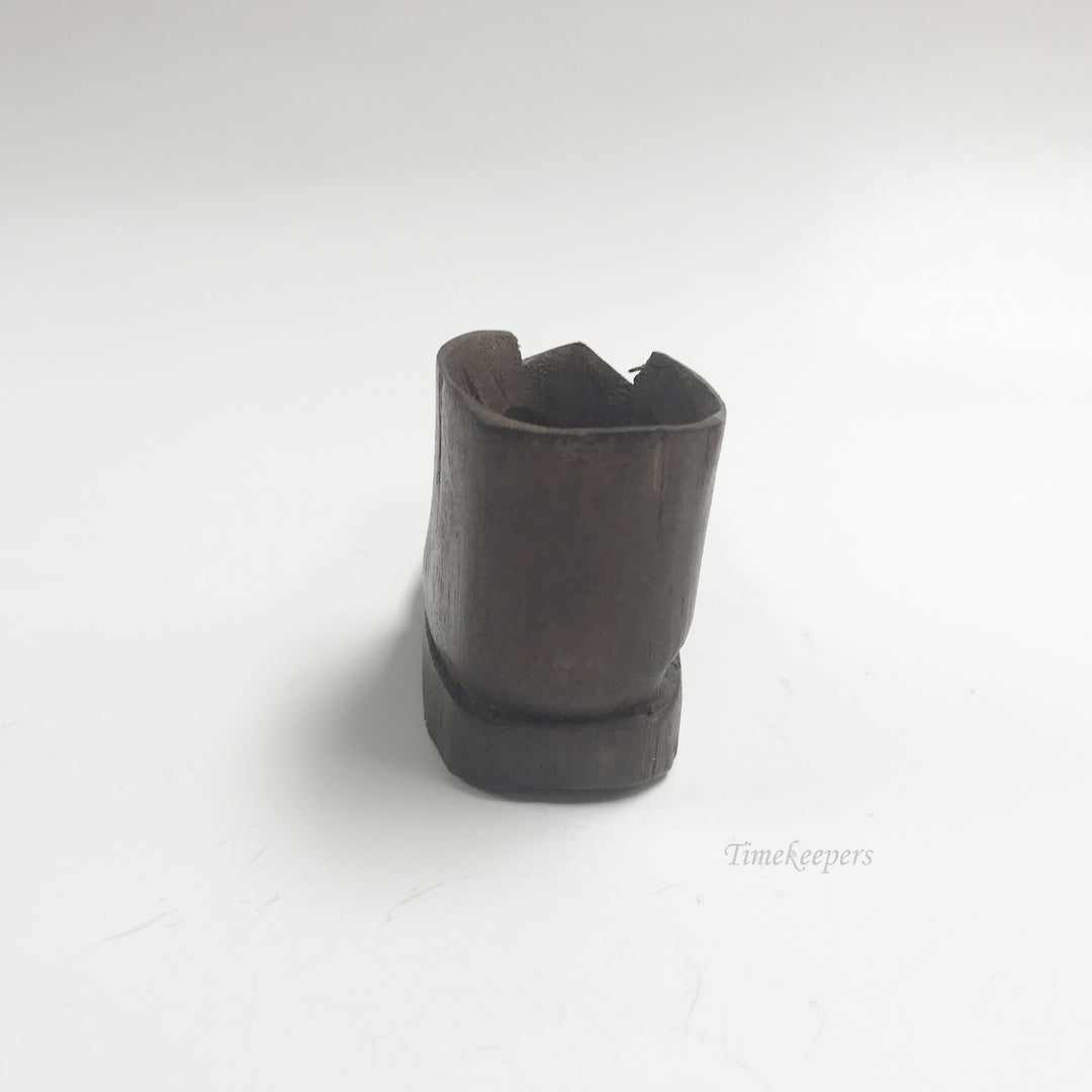 e848 Vintage Decorative Collectible Miniature Brown Boot Hand Carved Wood