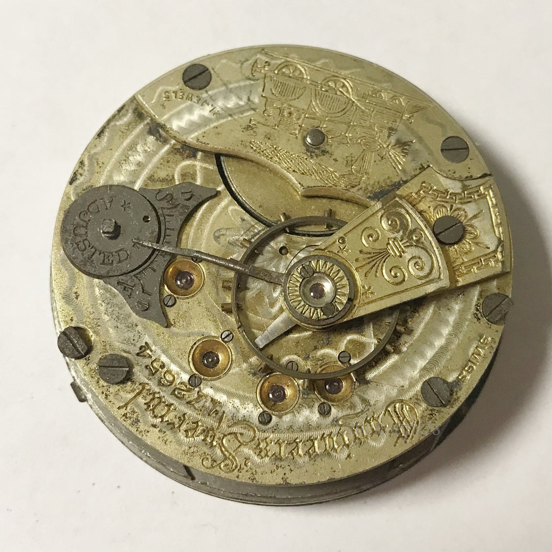 e956 Vintage Swiss Mechanical Wrist Watch Movement for Parts Repair 21J