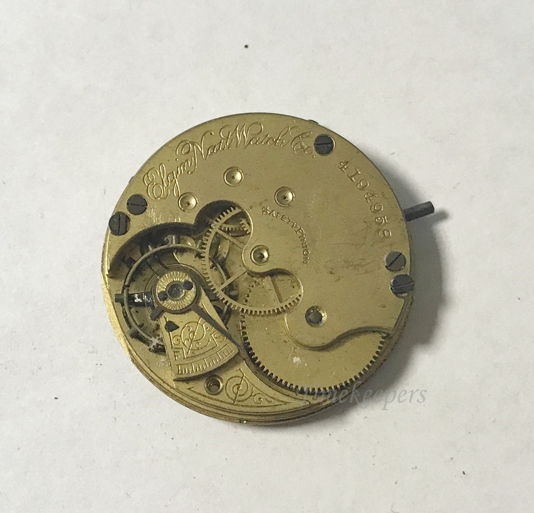 f020 Antique Elgin Watch Movement for Parts or Repair