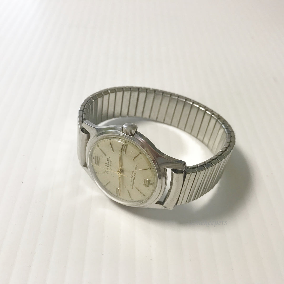 f022 Vintage Sellita Mechanical Men's Wrist Watch Incabloc 17J