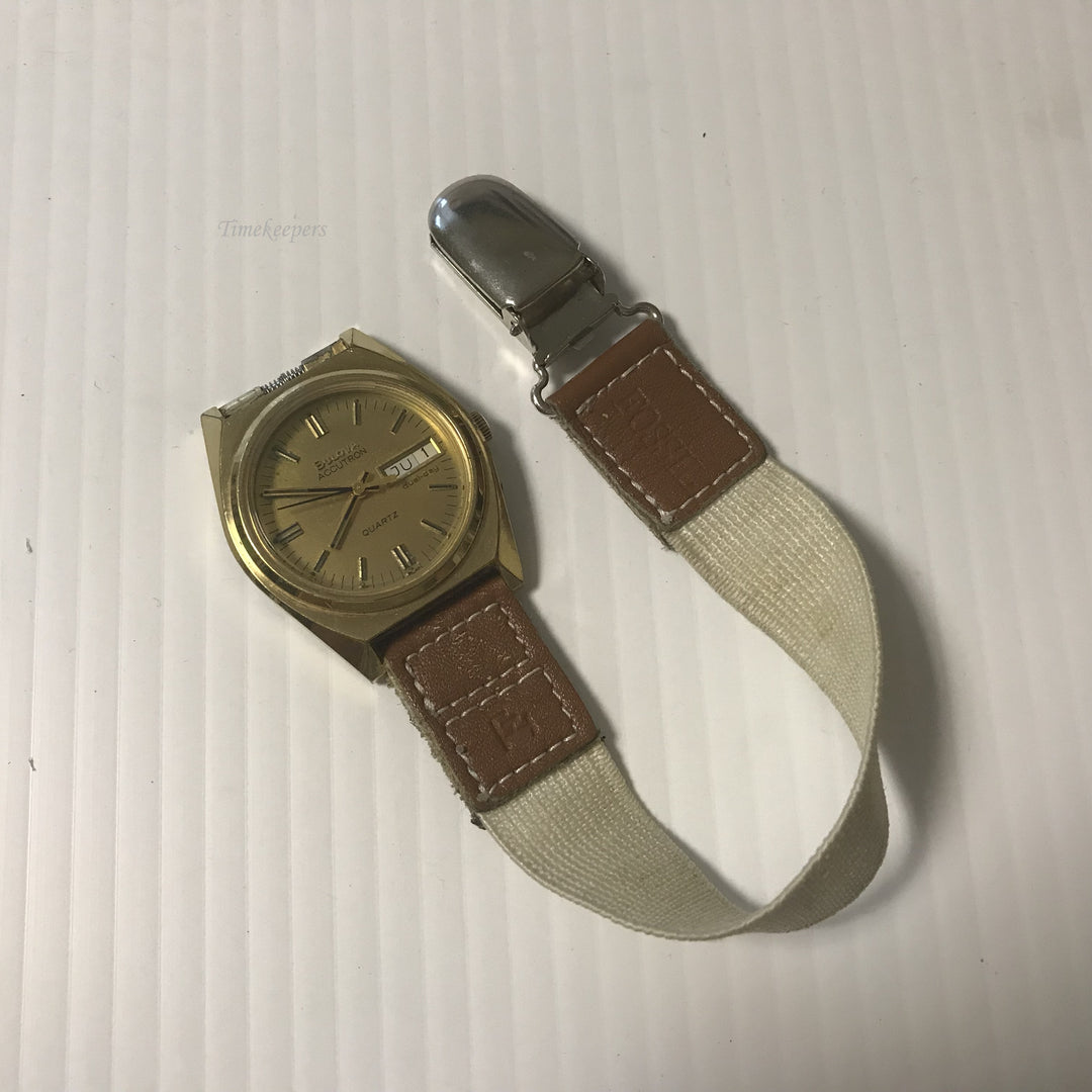 f043 Vintage Bulova Accutron Quarts Dual-Day Men's Pocket Wrist Watch