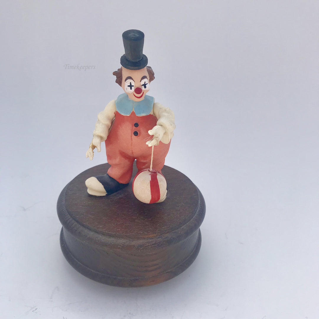 f195 Vintage Original Anri Italy "Up up and away" Clown Unique Gift Musical Box