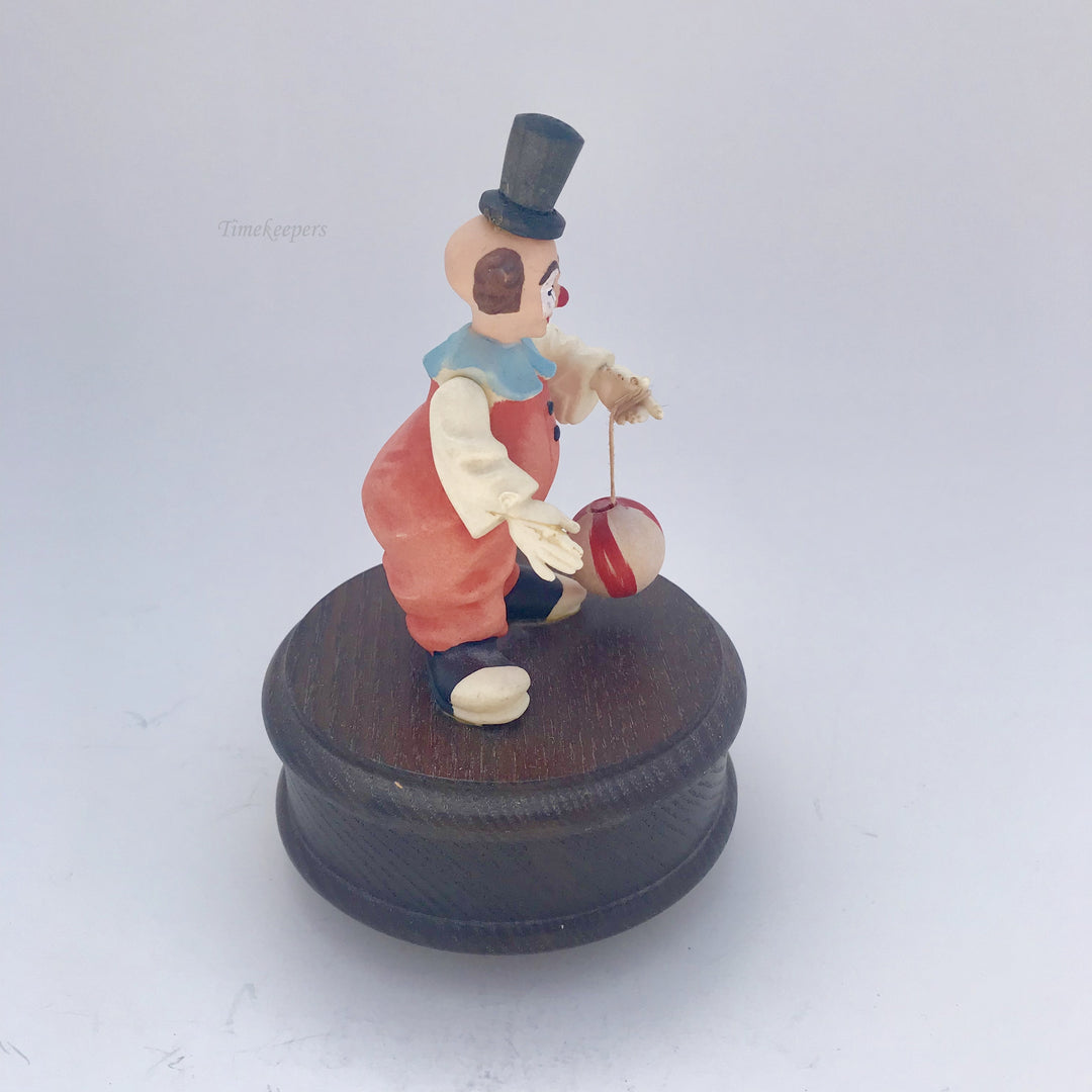 f195 Vintage Original Anri Italy "Up up and away" Clown Unique Gift Musical Box