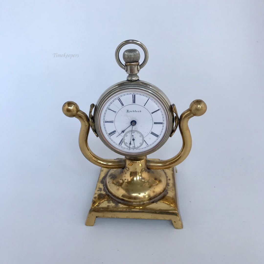 f312 Vintage Pocket Watch Holder Stand Case Collectible Brass