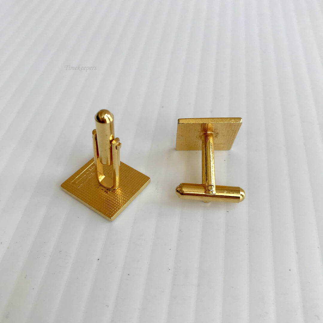 f353 Vintage Gold Tone Square Shape Piano Octave Men's Cuff Links