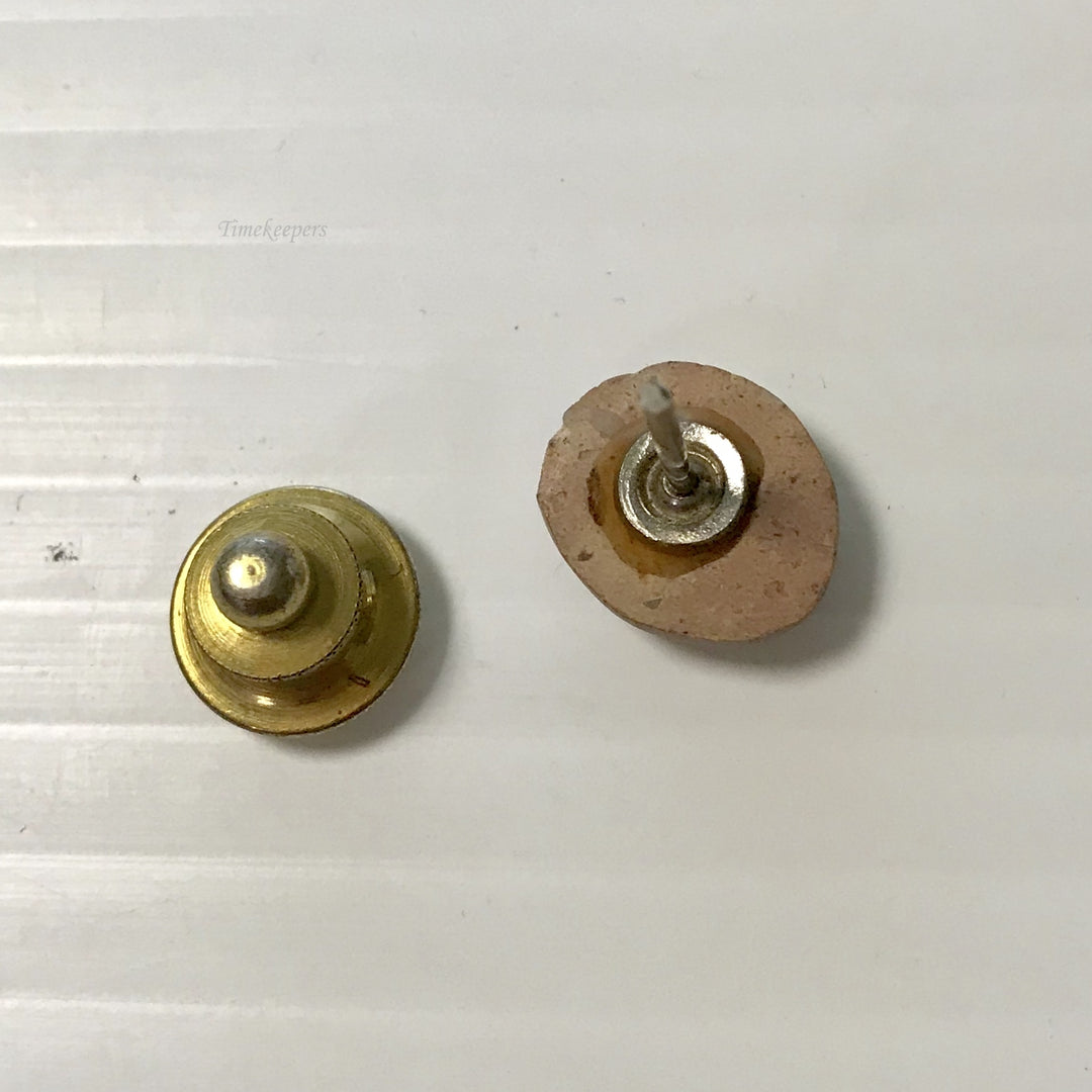 f374 Vintage Gold Tone Stone Lapel Pin Stud Badge