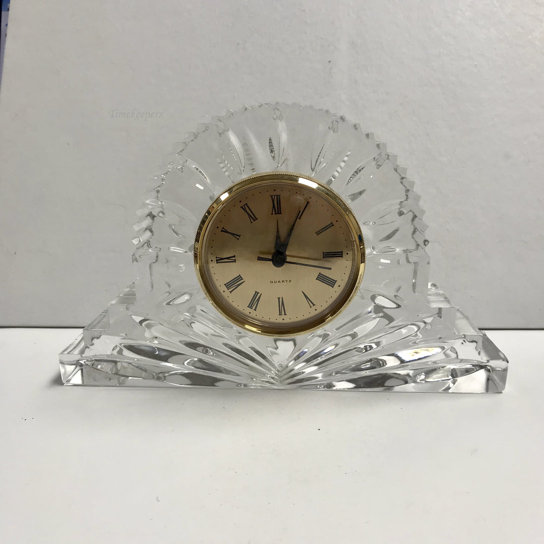 f437 Vintage Quartz Mantel Table Stand Clock Collectible Crystal