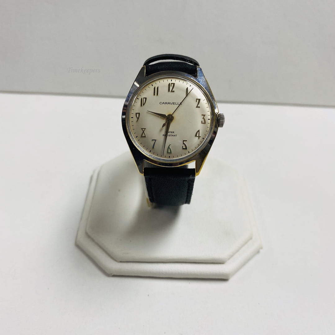 f442 Vintage Caravelle Japan Mechanical Men's Wrist Watch Silver Tone