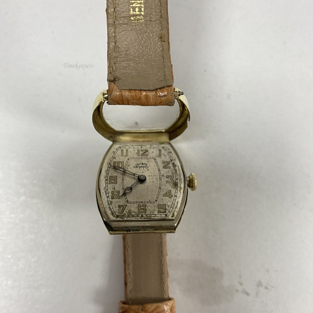 f466 Vintage Hampden Mechanical Men's Wrist Watch 15J 14K Gold Filled 1930's