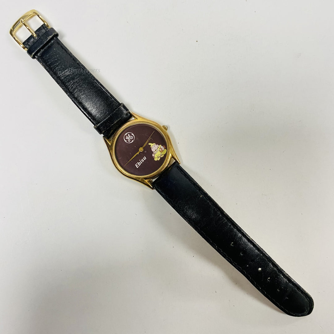 f695 Vintage GE Ebisu Quartz Japan Mov't Men's Wrist Watch Gold Tone