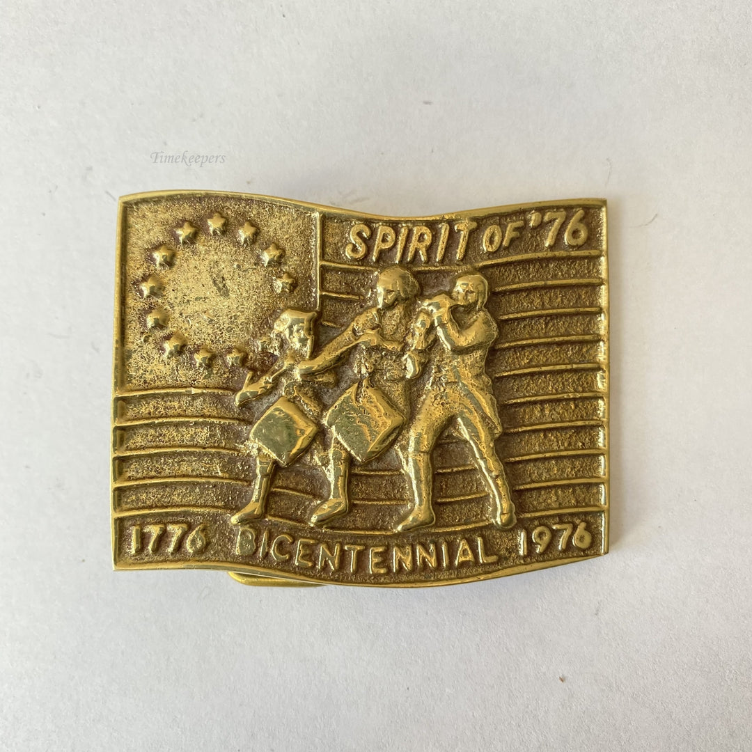 f717 Vintage Spirit of '76 Bicentennial Collectible Men's Belt Buckle Solid