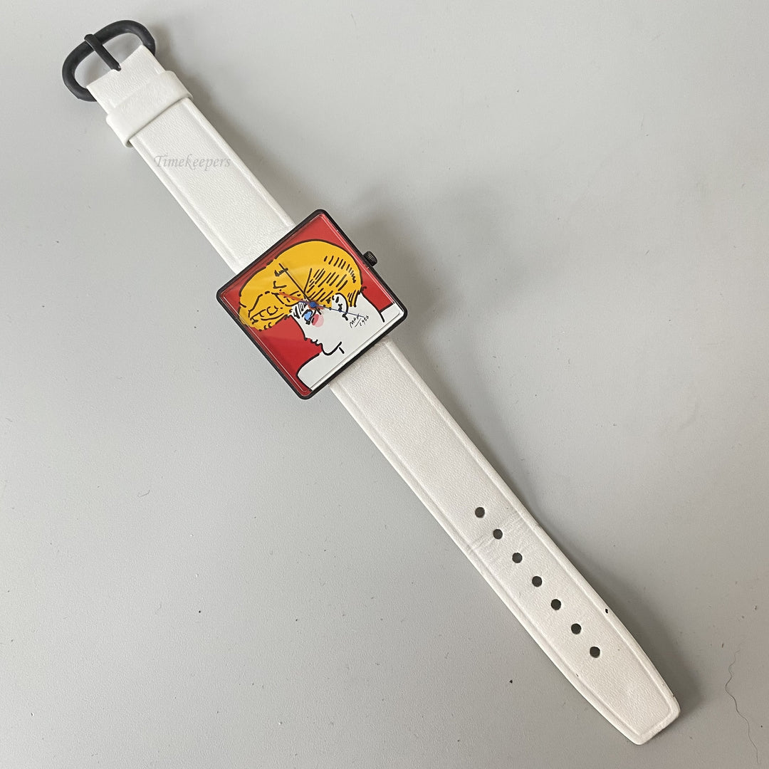 f806 Vintage Peter Max 1986 Men's Wrist Watch Stainless Steel Back Swiss Mov't