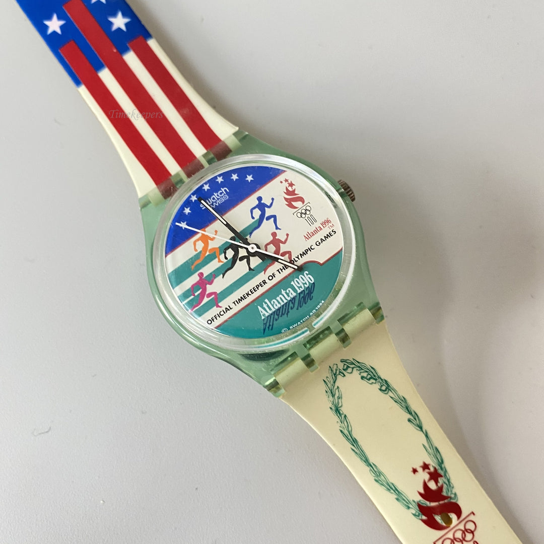 f815 Vintage Swatch Swiss Atlanta 1996 Olympic Games Men's Wrist Watch LX106