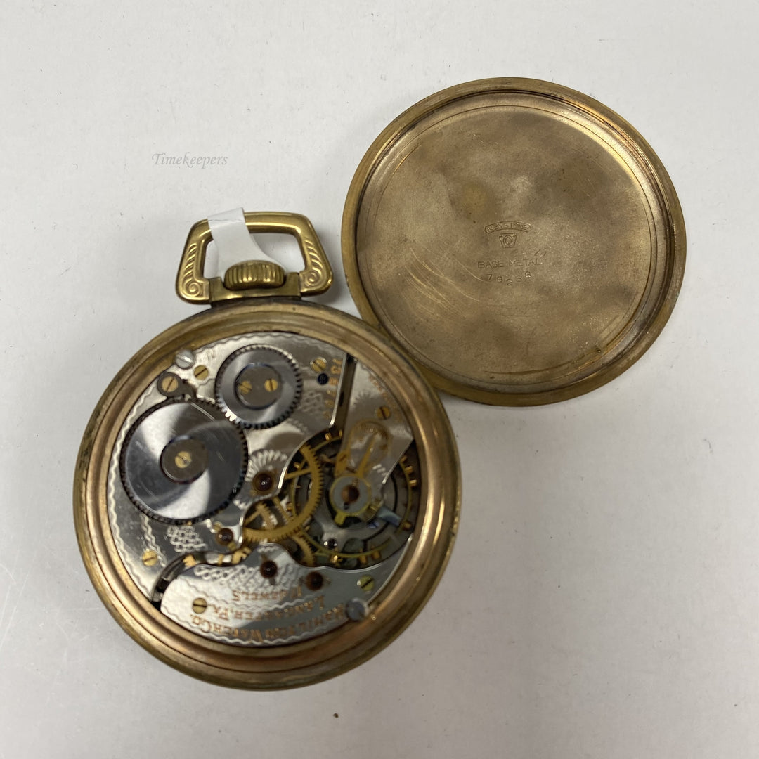 f866 Antique Hamilton Gold Tone Hand Wind Second Hand Pocket Watch 17J