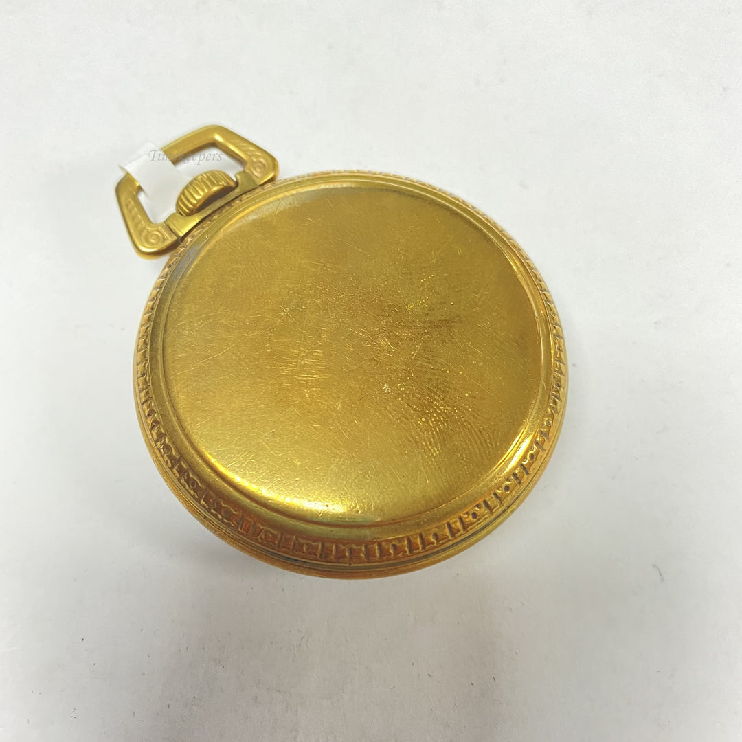 f866 Antique Hamilton Gold Tone Hand Wind Second Hand Pocket Watch 17J