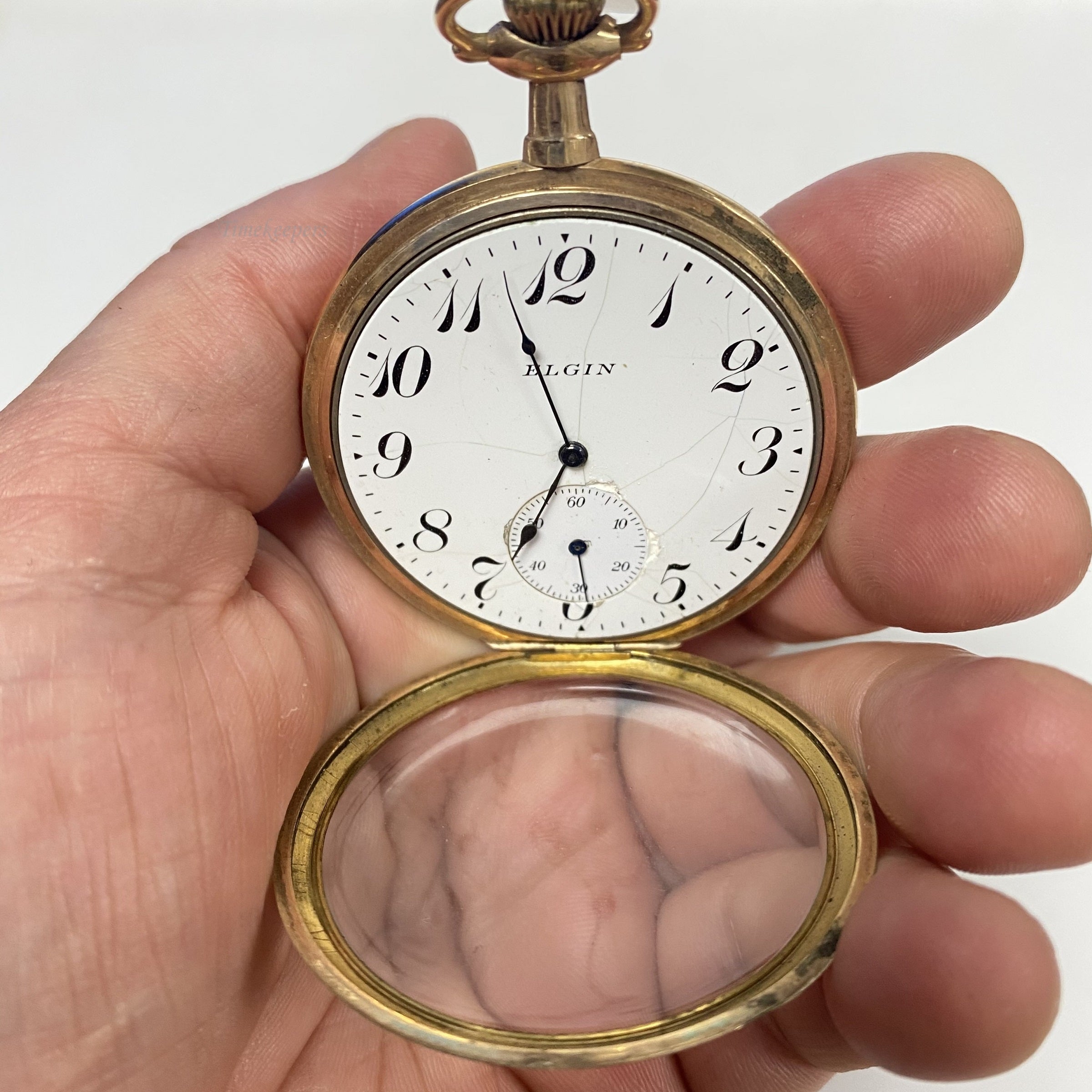 Antique Elgin buy pocket watch 3/0s 15j for parts or repair