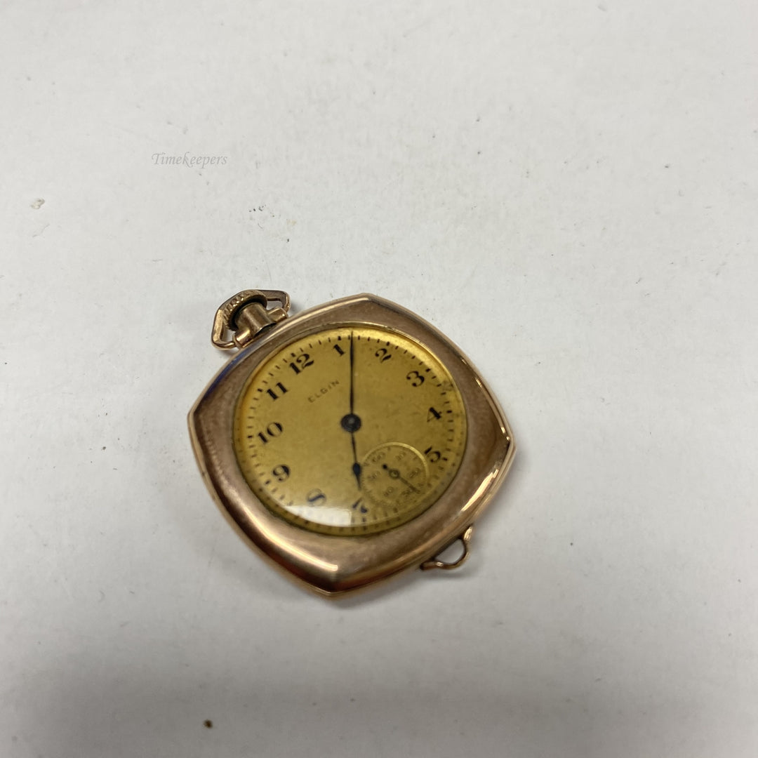 f881 Antique Elgin USA Gold Tone Mechanical Pocket Watch 15J