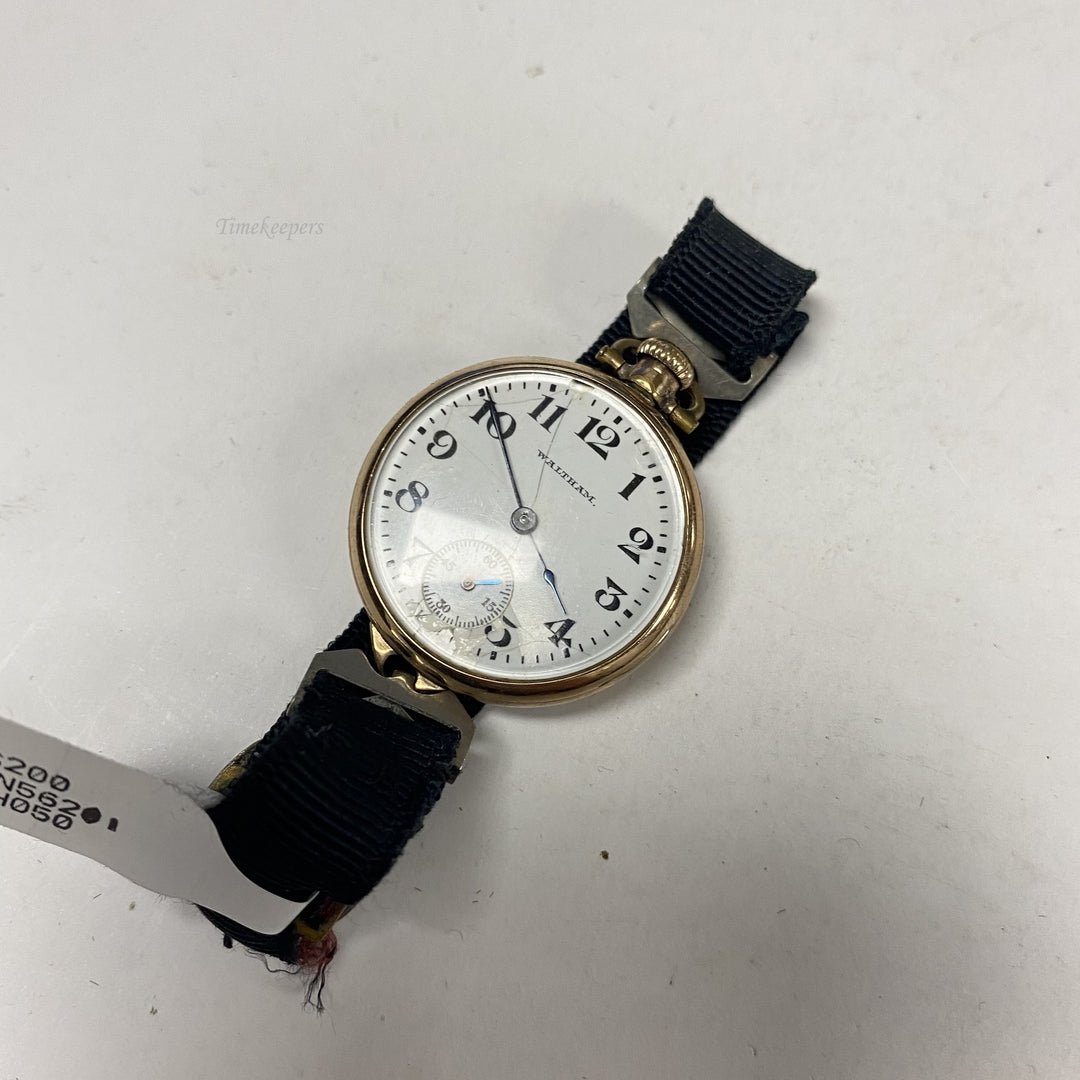 f883 Antique Waltham Gold Tone Mechanical Pocket Wrist Watch