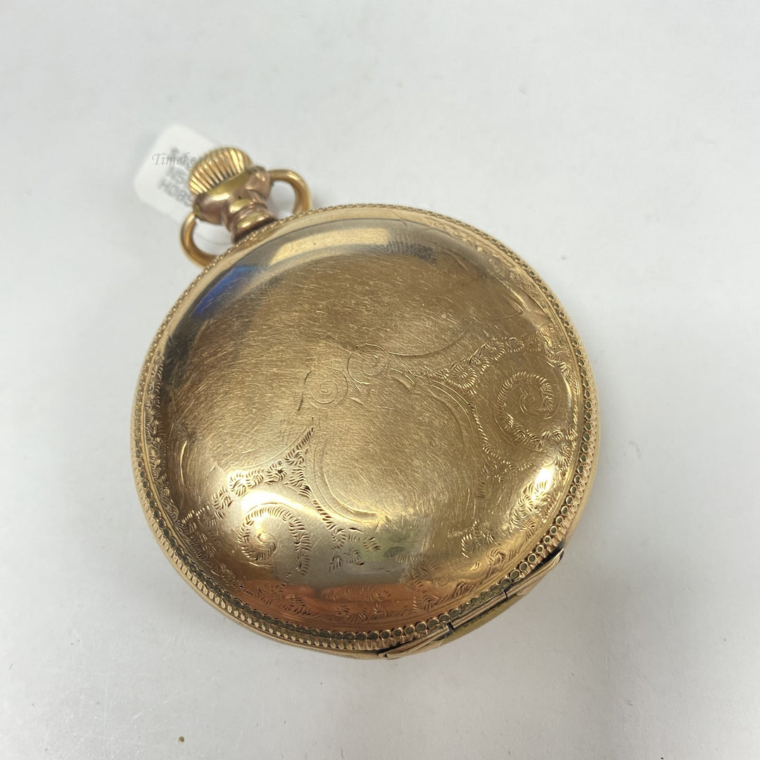 f888 Antique Elgin Frank Anshutz Gold Tone Mechanical Pocket Watch 15J