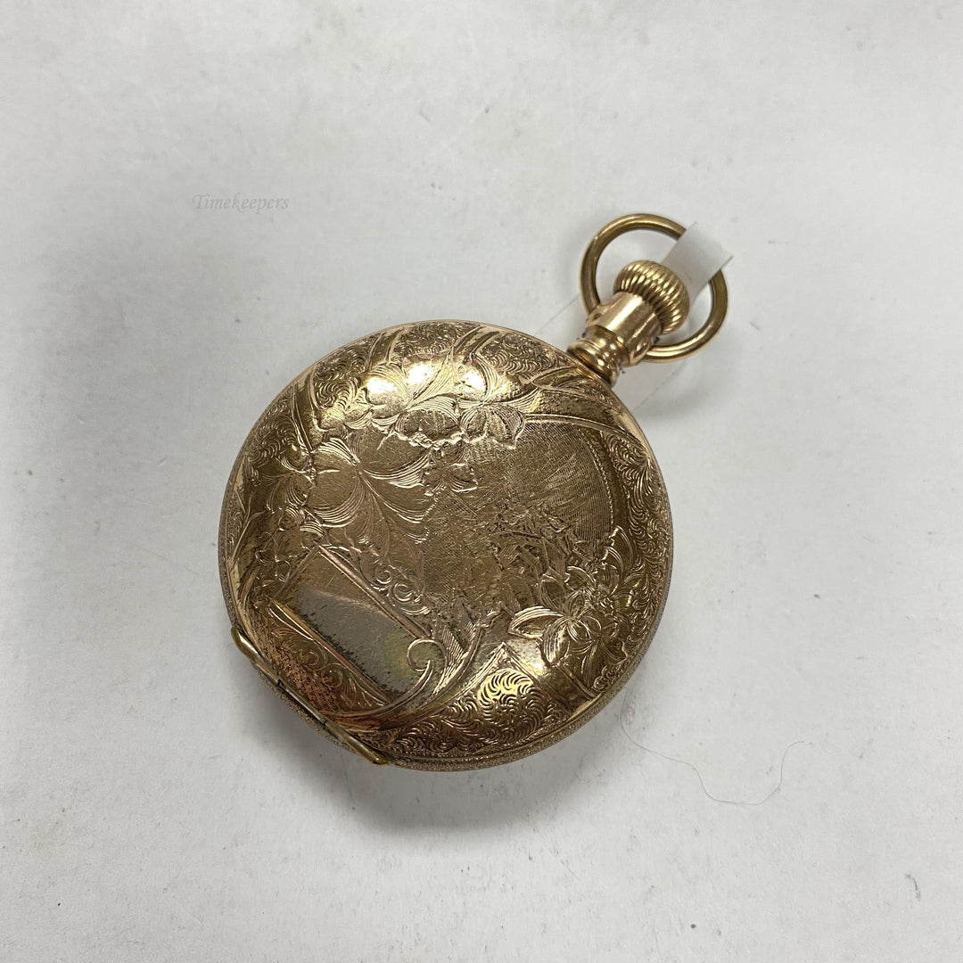 f898 Antique Elgin USA Gold Tone Mechanical Pocket Watch