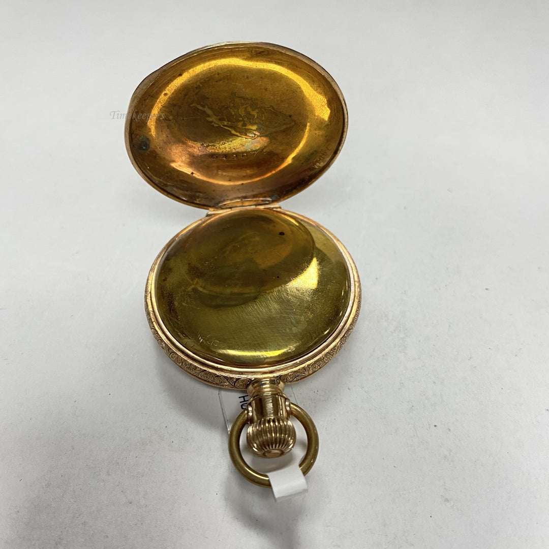 f901 Antique Elgin USA Gold Tone Mechanical Pocket Watch