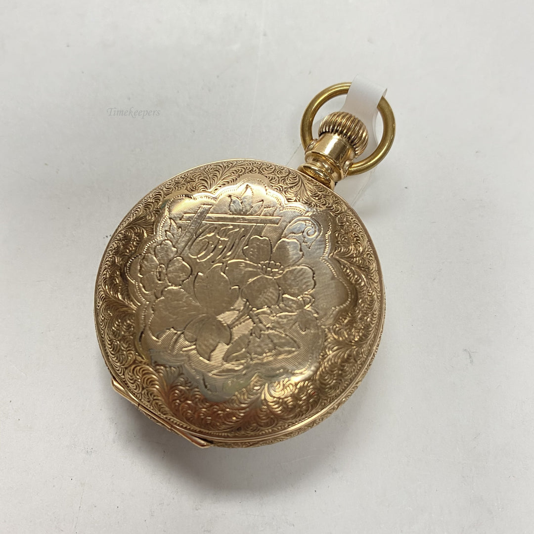 f901 Antique Elgin USA Gold Tone Mechanical Pocket Watch