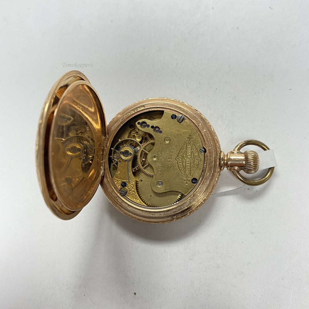 f902 Antique American Waltham Gold Tone Mechanical Pocket Watch