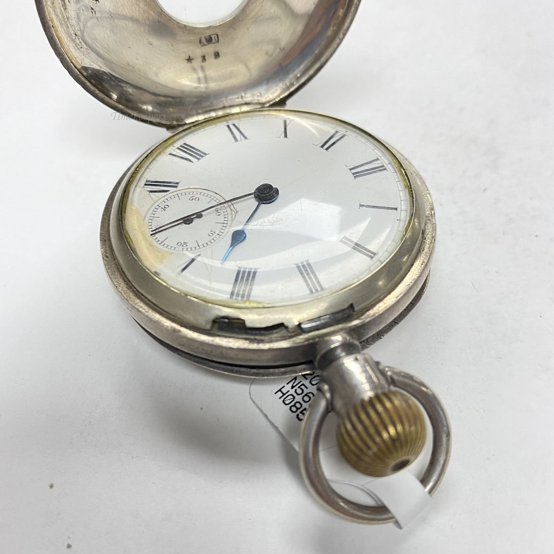f904 Antique American Waltham Silver Tone Mechanical Pocket Watch