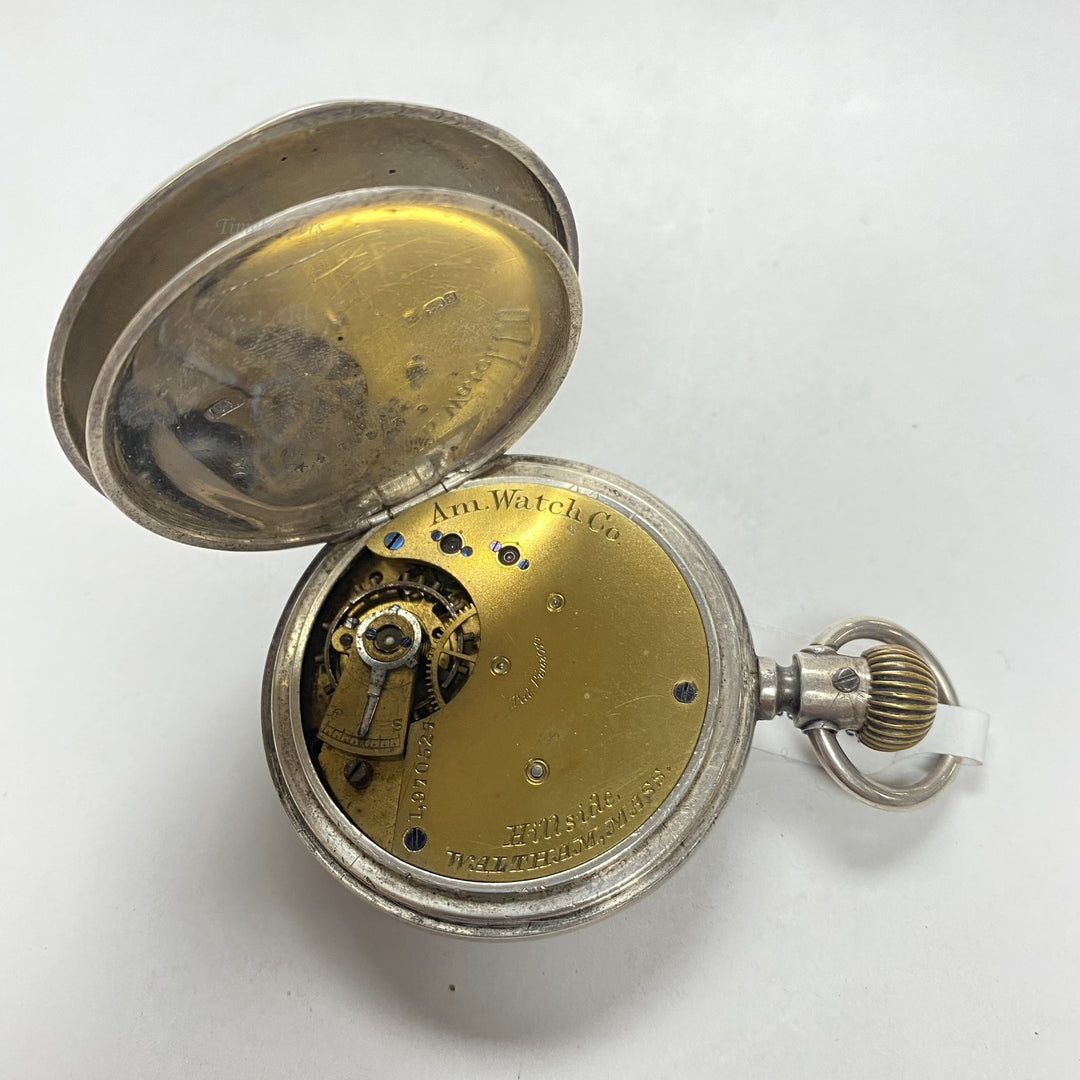 f904 Antique American Waltham Silver Tone Mechanical Pocket Watch