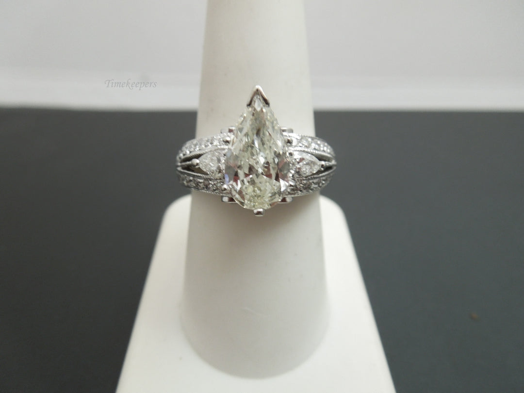 g474 Stunning 14kt White Gold GIA Certified 2.79tcw Diamond Wedding Ring