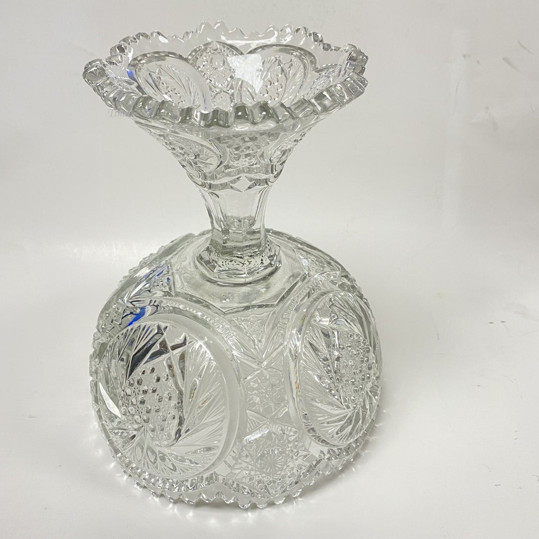 m030 Vintage Crystal Clear Flower Shaped European Salad Candy Serving Dish Bowl