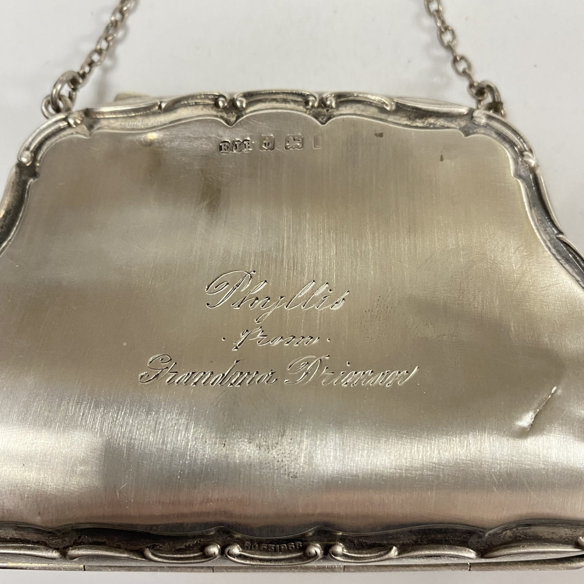 Silver antique online clutch