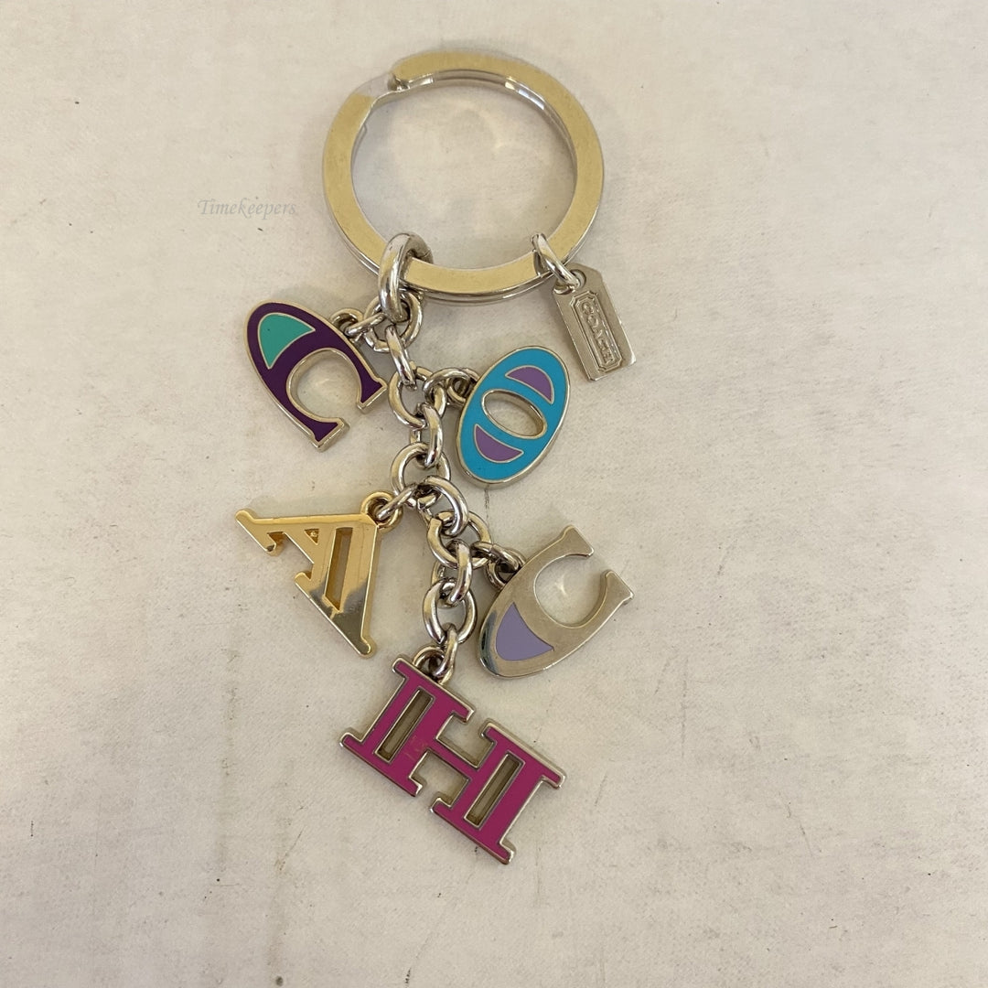 m370 Coach Letters Multi Mix Keyring Key Fob Hanging “C-O-A-C-H” #6274