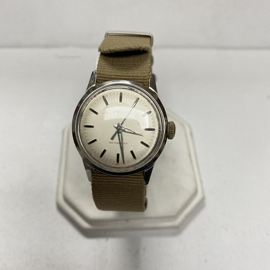 m389 Vintage Bulova Swiss Silver Tone Stainless Steel Back Wrist Watch