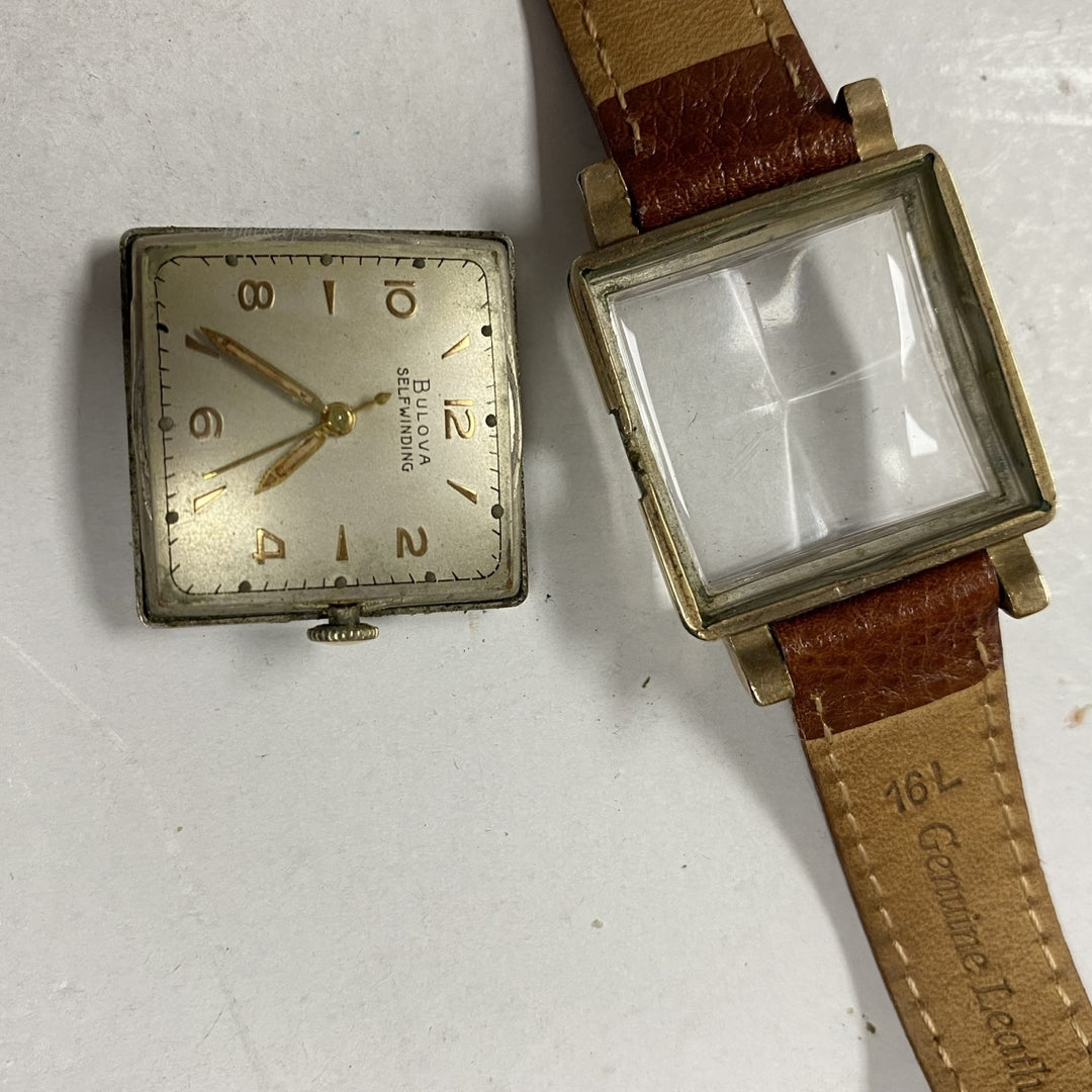 m391 Vintage Bulova Automatic Gold Silver Tone Men's Wrist Watch