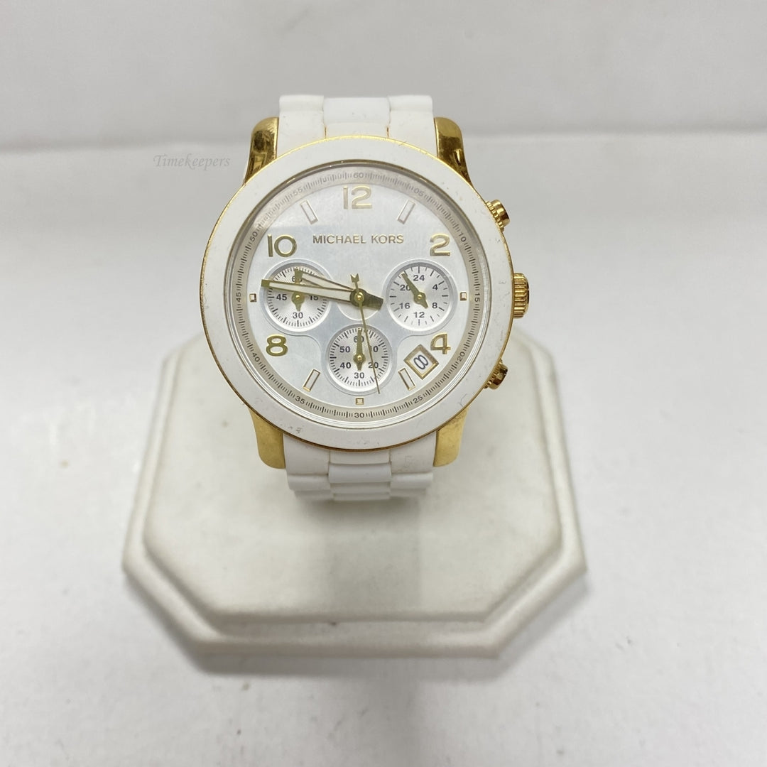 m395 Michael Kors All Stainless Steel White Band Unisex Wrist Watch